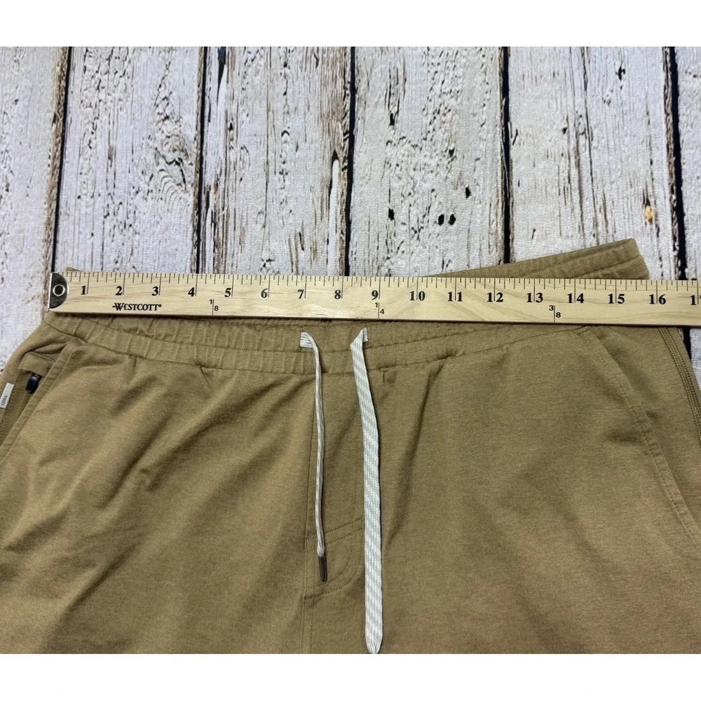 Vuori Ponto Shorts Mens Large Brown Athletic Jersey Drawstring Zip Pockets - Picture 4 of 7